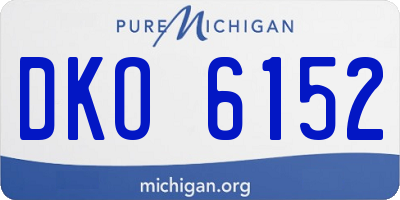 MI license plate DKO6152