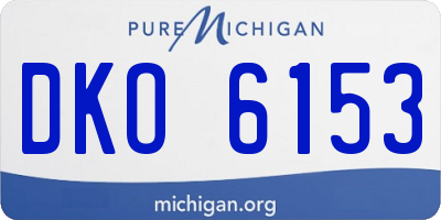 MI license plate DKO6153