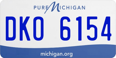 MI license plate DKO6154