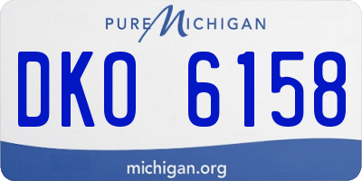 MI license plate DKO6158
