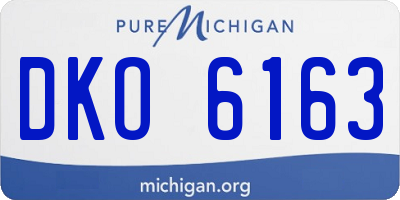 MI license plate DKO6163