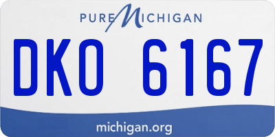 MI license plate DKO6167