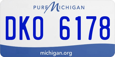 MI license plate DKO6178