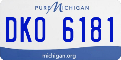 MI license plate DKO6181