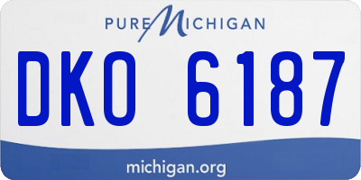 MI license plate DKO6187