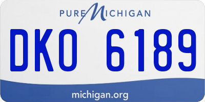 MI license plate DKO6189