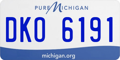 MI license plate DKO6191