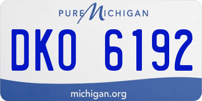 MI license plate DKO6192