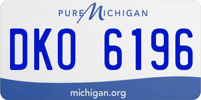 MI license plate DKO6196