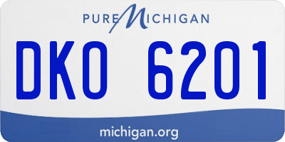 MI license plate DKO6201