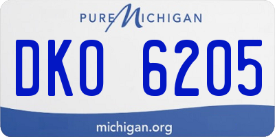 MI license plate DKO6205