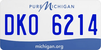 MI license plate DKO6214