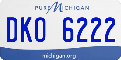 MI license plate DKO6222