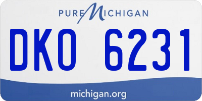 MI license plate DKO6231