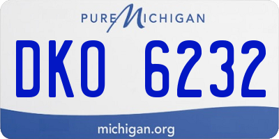 MI license plate DKO6232