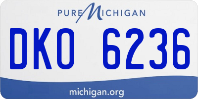 MI license plate DKO6236