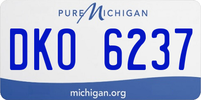 MI license plate DKO6237