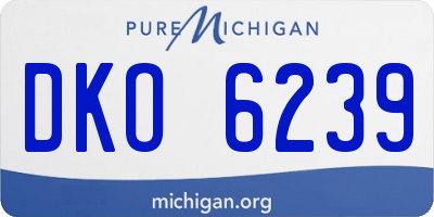 MI license plate DKO6239
