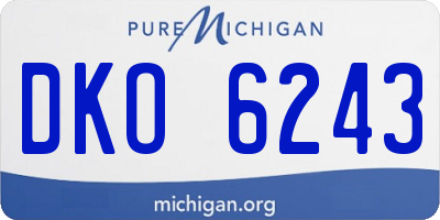 MI license plate DKO6243