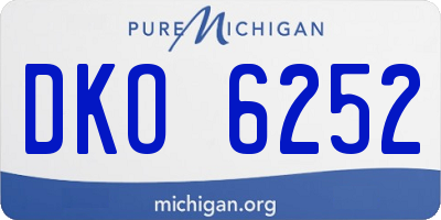 MI license plate DKO6252