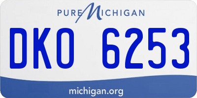 MI license plate DKO6253
