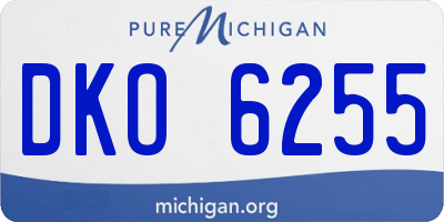 MI license plate DKO6255
