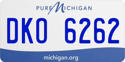 MI license plate DKO6262