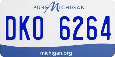MI license plate DKO6264