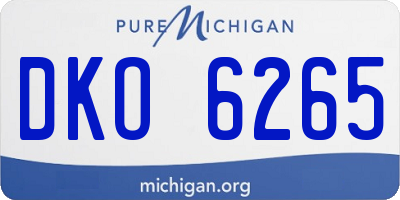 MI license plate DKO6265