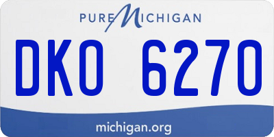 MI license plate DKO6270