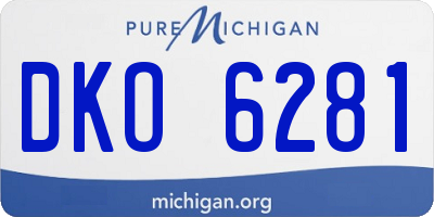 MI license plate DKO6281