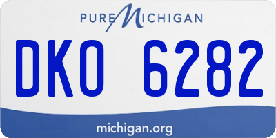 MI license plate DKO6282
