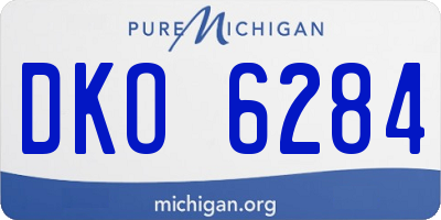MI license plate DKO6284
