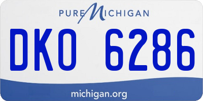 MI license plate DKO6286