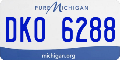 MI license plate DKO6288