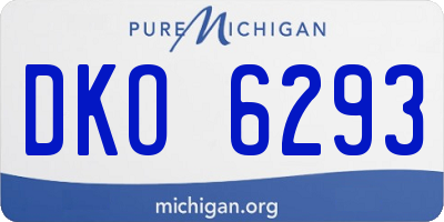 MI license plate DKO6293
