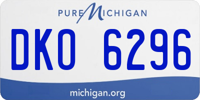 MI license plate DKO6296