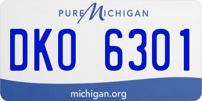 MI license plate DKO6301