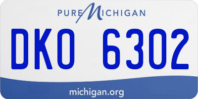 MI license plate DKO6302