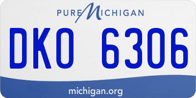 MI license plate DKO6306