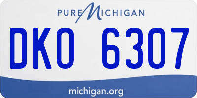 MI license plate DKO6307