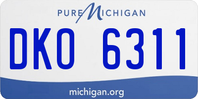MI license plate DKO6311