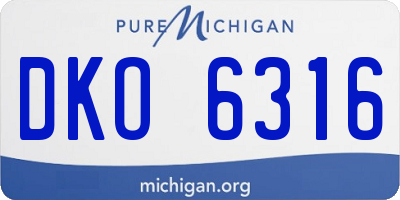MI license plate DKO6316
