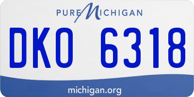 MI license plate DKO6318