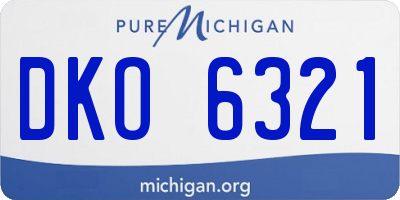 MI license plate DKO6321