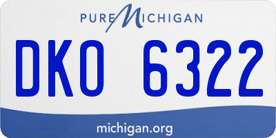 MI license plate DKO6322
