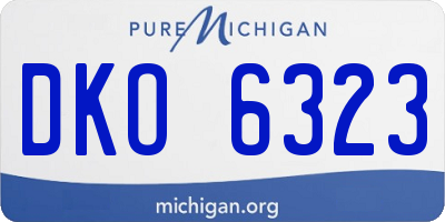 MI license plate DKO6323