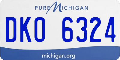 MI license plate DKO6324