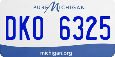MI license plate DKO6325