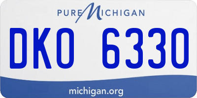 MI license plate DKO6330